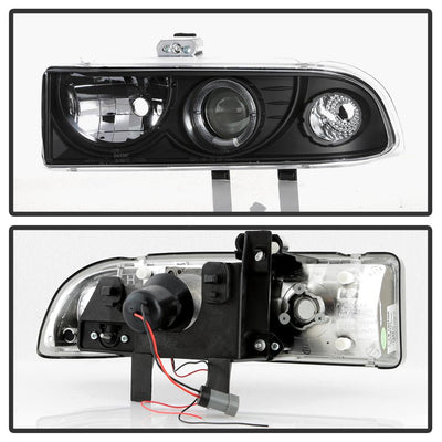 LED Halo Black Projector Headlights <br>98-05 Chevrolet Blazer 98-04 Chevrolet S10
