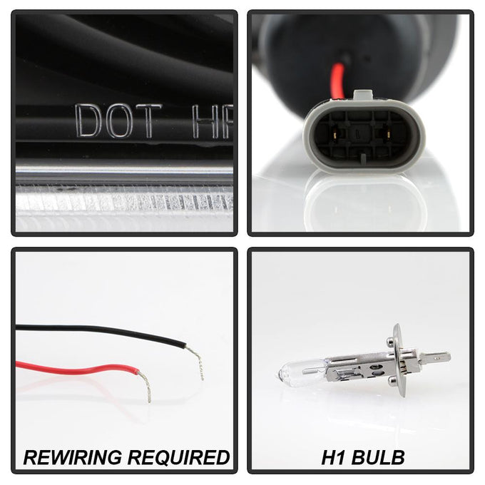 LED Halo Black Projector Headlights <br>98-05 Chevrolet Blazer 98-04 Chevrolet S10