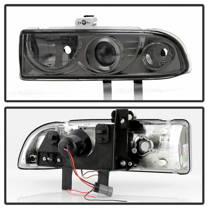 LED Halo Smoke Projector Headlights <br>98-05 Chevrolet Blazer 98-04 Chevrolet S10