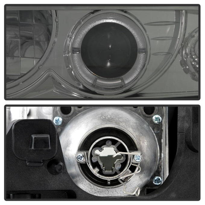 LED Halo Smoke Projector Headlights <br>98-05 Chevrolet Blazer 98-04 Chevrolet S10