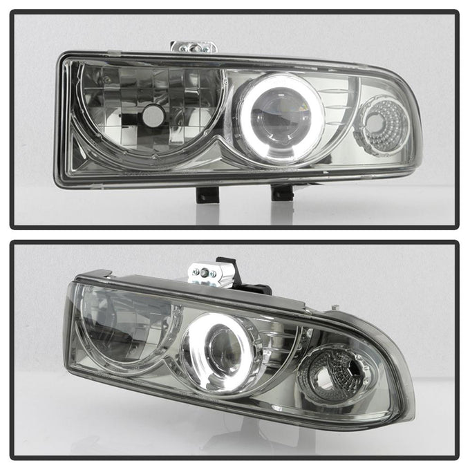 LED Halo Smoke Projector Headlights <br>98-05 Chevrolet Blazer 98-04 Chevrolet S10
