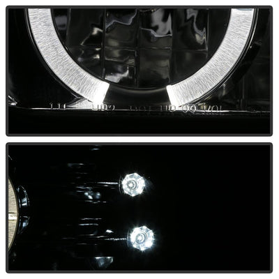 LED Halo Chrome Projector Headlights <br>99-02 Chevy Silverado, 00-06 Suburban 1500, 2500
