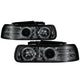 LED Halo Smoke Projector Headlights <br>99-02 Chevy Silverado, 00-06 Suburban 1500, 2500