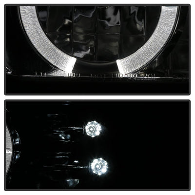 LED Halo Smoke Projector Headlights <br>99-02 Chevy Silverado, 00-06 Suburban 1500, 2500