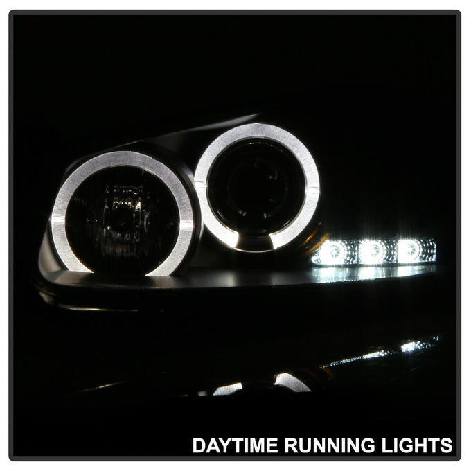 LED Halo Black Projector Headlights <br>01-03 Chrysler Sebring 01-06 Dodge Stratus