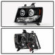 LED Halo Black Projector Headlights <br>07-14 Chevy Avalanche Suburban 1500 2500
