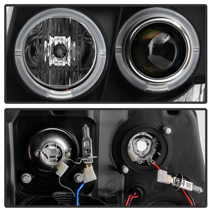 LED Halo Black Projector Headlights <br>07-14 Chevy Avalanche Suburban 1500 2500