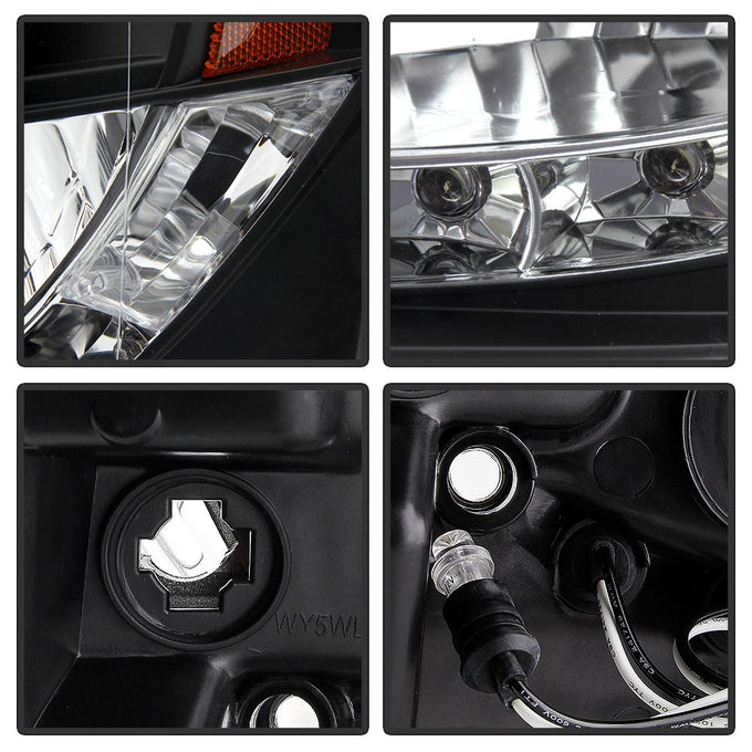 LED Halo Black Projector Headlights <br>07-14 Chevy Avalanche Suburban 1500 2500