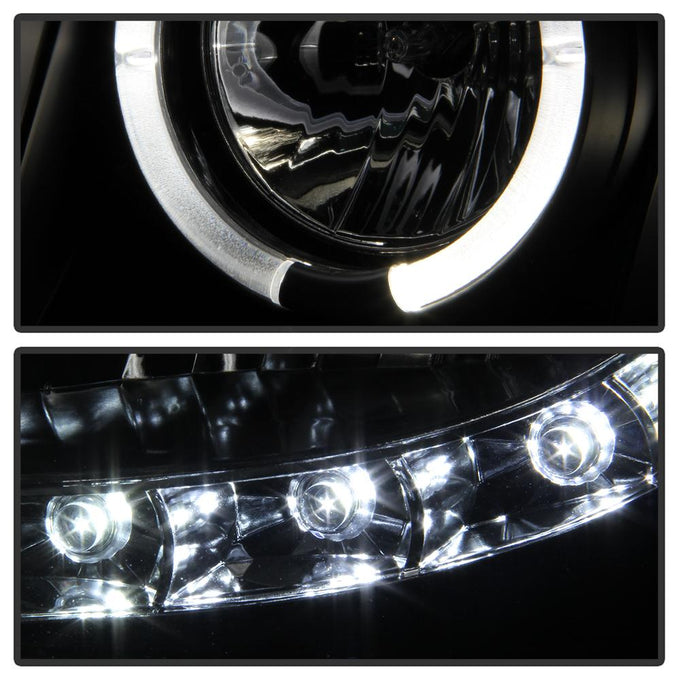 LED Halo Black Projector Headlights <br>07-14 Chevy Avalanche Suburban 1500 2500