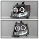 LED Halo Black Projector Headlights <br>07-14 Chevy Avalanche Suburban 1500 2500