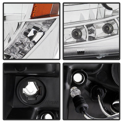 LED Halo Chrome Projector Headlights <br>07-14 Chevy Avalanche Suburban 1500 2500