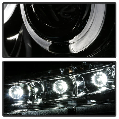 LED Halo Chrome Projector Headlights <br>07-14 Chevy Avalanche Suburban 1500 2500