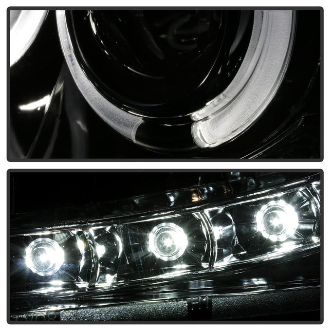LED Halo Chrome Projector Headlights <br>07-14 Chevy Avalanche Suburban 1500 2500
