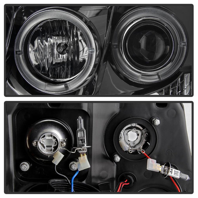 LED Halo Smoke Projector Headlights <br>07-14 Chevy Avalanche Suburban 1500 2500