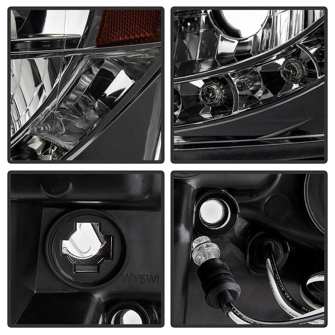 LED Halo Smoke Projector Headlights <br>07-14 Chevy Avalanche Suburban 1500 2500