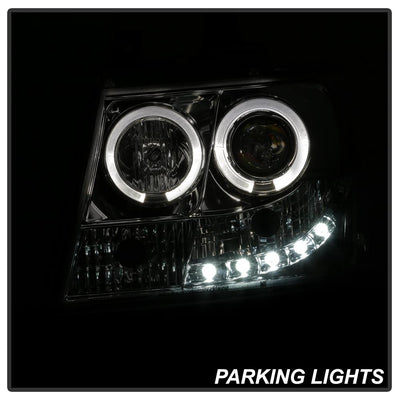 LED Halo Smoke Projector Headlights <br>07-14 Chevy Avalanche Suburban 1500 2500