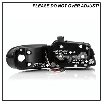 LED Halo Black Projector Headlights <br>96-97 Chrysler Town & Country, 96-00 Dodge Caravan
