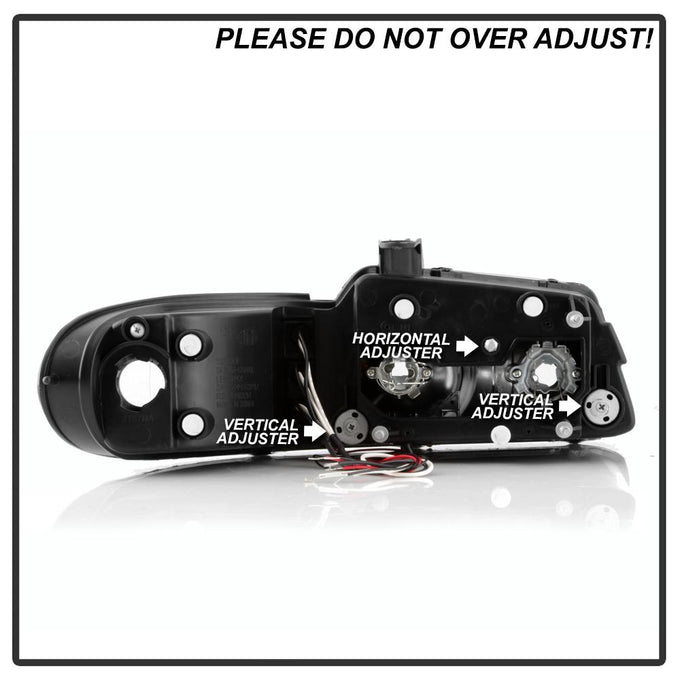LED Halo Black Projector Headlights <br>96-97 Chrysler Town & Country, 96-00 Dodge Caravan