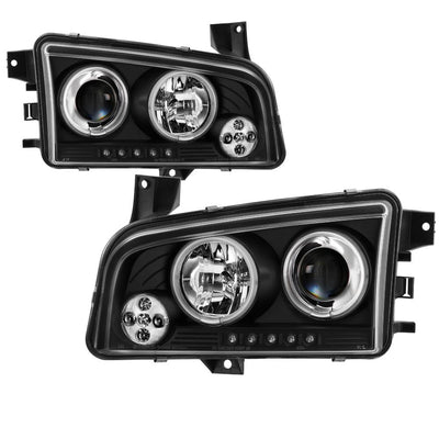 CCFL Halo Black Projector Headlights <br>06-10 Dodge Charger