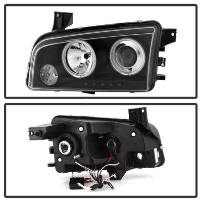 CCFL Halo Black Projector Headlights <br>06-10 Dodge Charger