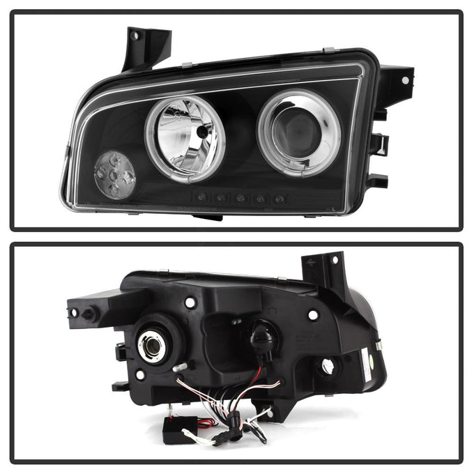 CCFL Halo Black Projector Headlights <br>06-10 Dodge Charger