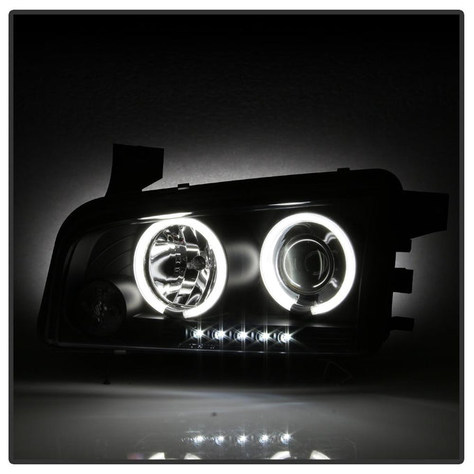 CCFL Halo Black Projector Headlights <br>06-10 Dodge Charger