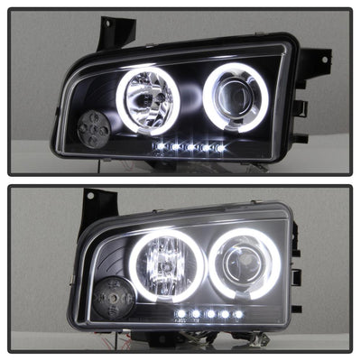 CCFL Halo Black Projector Headlights <br>06-10 Dodge Charger
