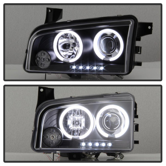CCFL Halo Black Projector Headlights <br>06-10 Dodge Charger