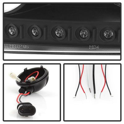 LED Halo Black Projector Headlights <br>06-10 Dodge Charger