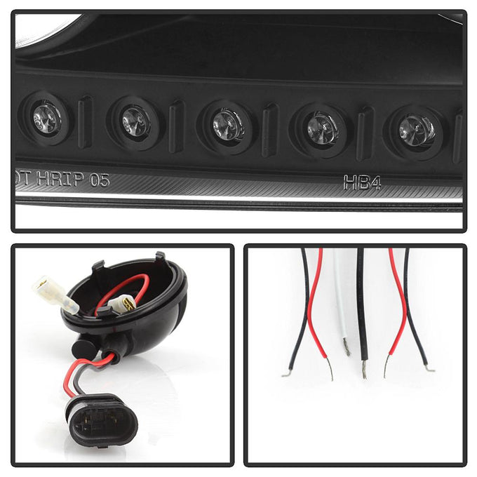 LED Halo Black Projector Headlights <br>06-10 Dodge Charger