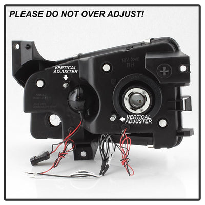LED Halo Black Projector Headlights <br>06-10 Dodge Charger