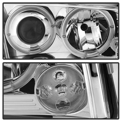 LED Halo Chrome Projector Headlights <br>06-10 Dodge Charger