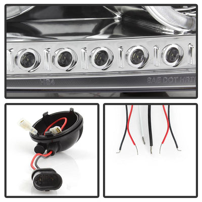LED Halo Chrome Projector Headlights <br>06-10 Dodge Charger
