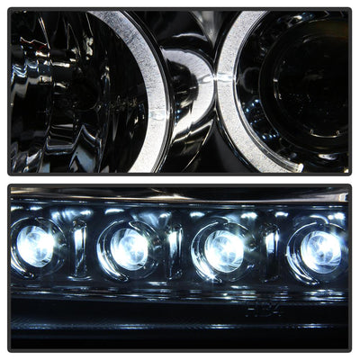 LED Halo Chrome Projector Headlights <br>06-10 Dodge Charger