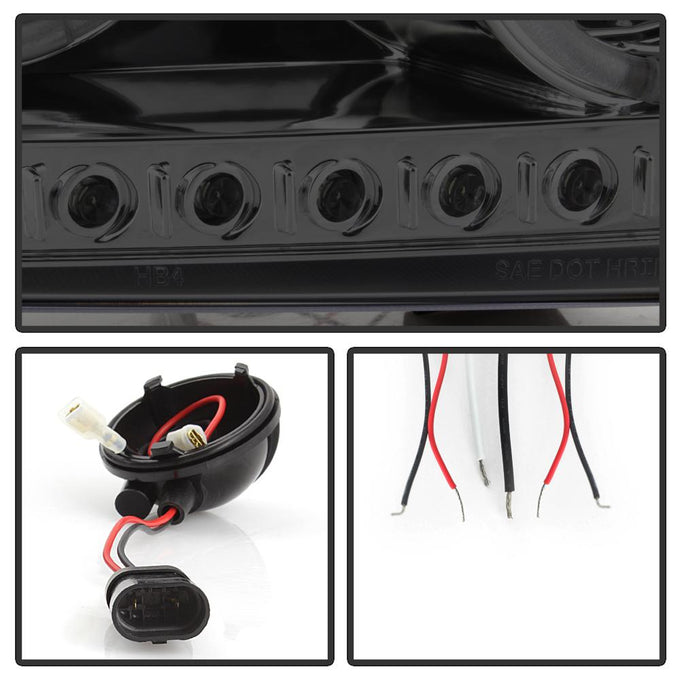 LED Halo Smoke Projector Headlights <br>06-10 Dodge Charger