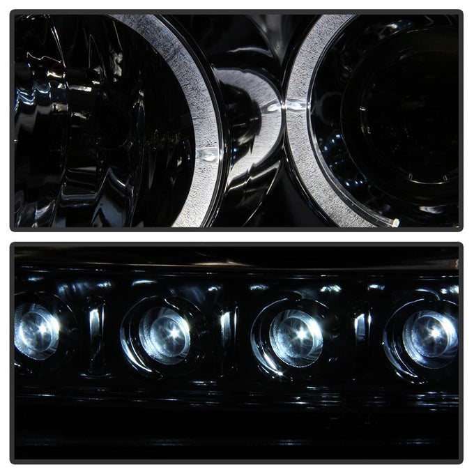 LED Halo Smoke Projector Headlights <br>06-10 Dodge Charger