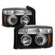 LED Halo Black Projector Headlights <br>05-07 Dodge Dakota