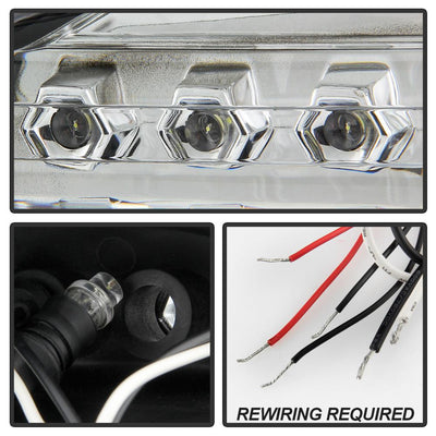 LED Halo Black Projector Headlights <br>05-07 Dodge Dakota