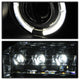 LED Halo Black Projector Headlights <br>05-07 Dodge Dakota