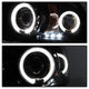 LED Halo Black Projector Headlights <br>97-04 Dodge Dakota 98-03 Dodge Durango