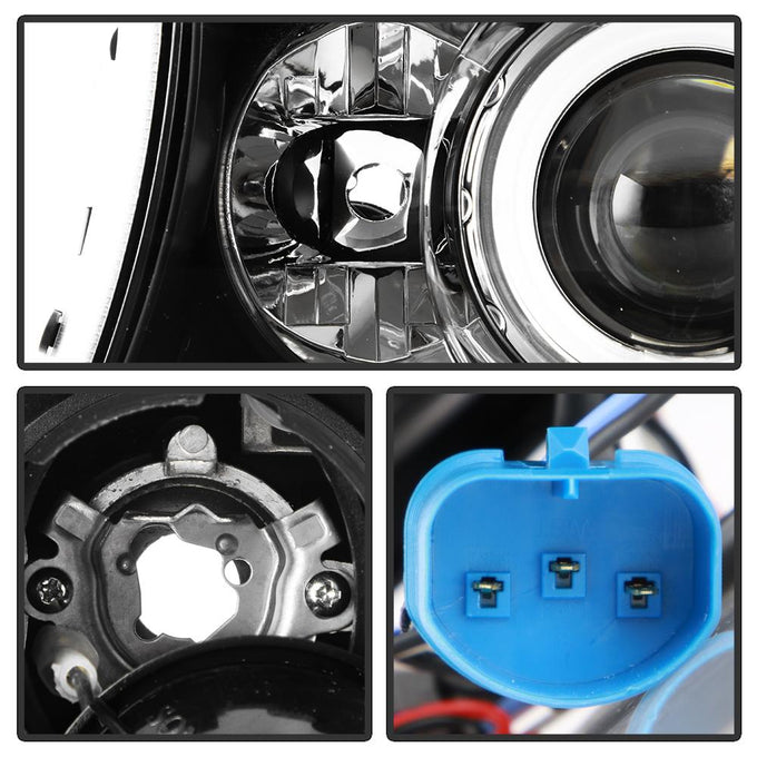 CCFL Halo Black Projector Headlights <br>97-04 Dodge Dakota 98-03 Dodge Durango