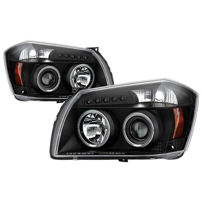 LED Halo Black Projector Headlights <br>05-07 Dodge Magnum