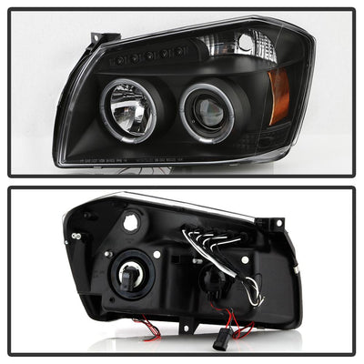 LED Halo Black Projector Headlights <br>05-07 Dodge Magnum
