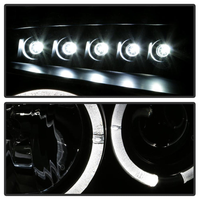 LED Halo Black Projector Headlights <br>05-07 Dodge Magnum