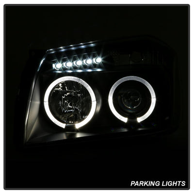 LED Halo Black Projector Headlights <br>05-07 Dodge Magnum