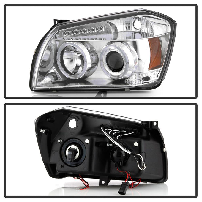 LED Halo Chrome Projector Headlights <br>05-07 Dodge Magnum