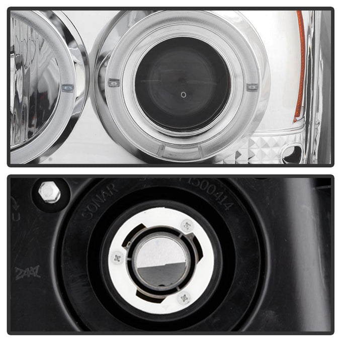 LED Halo Chrome Projector Headlights <br>05-07 Dodge Magnum