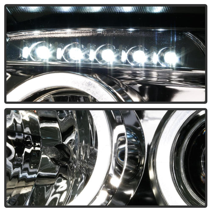 LED Halo Chrome Projector Headlights <br>05-07 Dodge Magnum