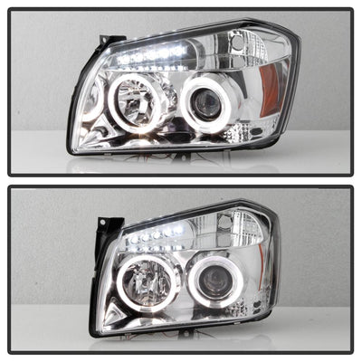 LED Halo Chrome Projector Headlights <br>05-07 Dodge Magnum