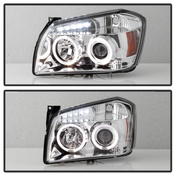 LED Halo Chrome Projector Headlights <br>05-07 Dodge Magnum